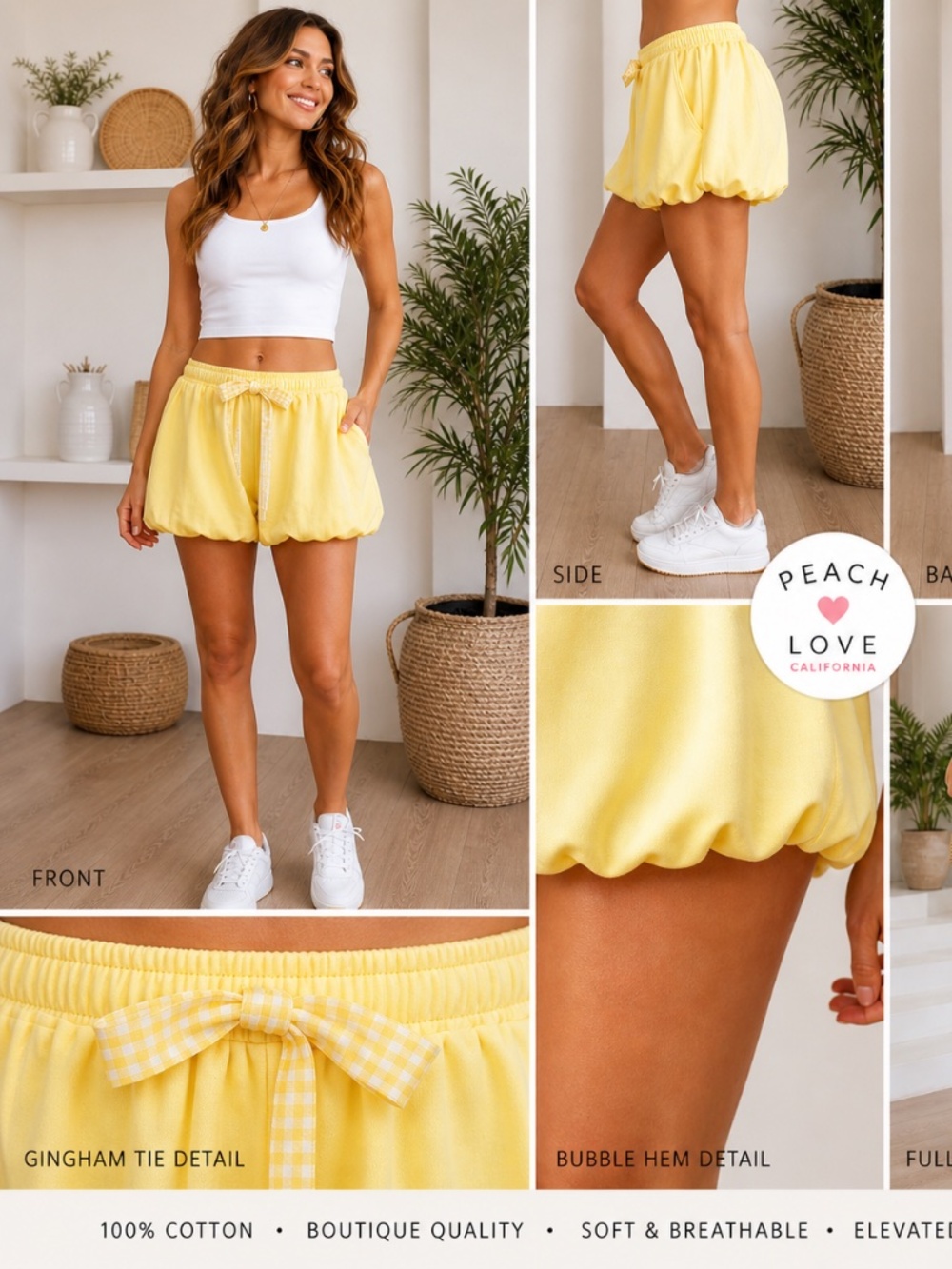 Peach Love California Bubble Hem Shorts